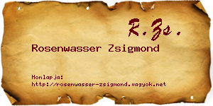 Rosenwasser Zsigmond névjegykártya